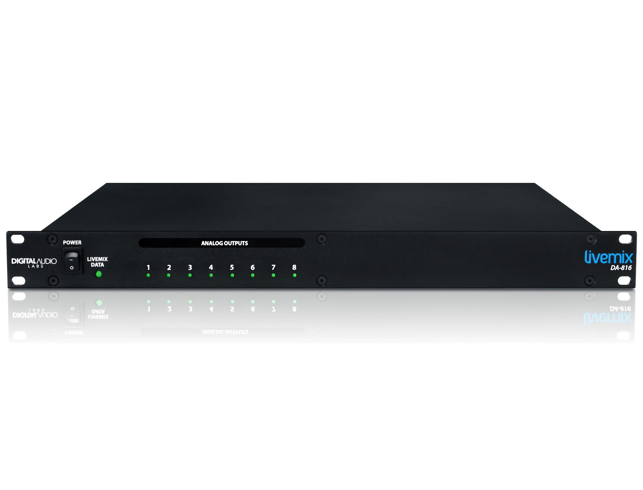 Livemix DA-816 analog output unit for wireless in-ear monitor systems