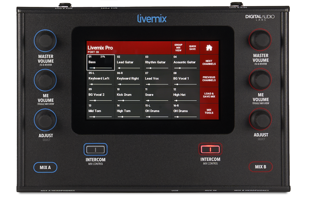 Livemix Pro DUO Personal Mixer top with Red Mix
