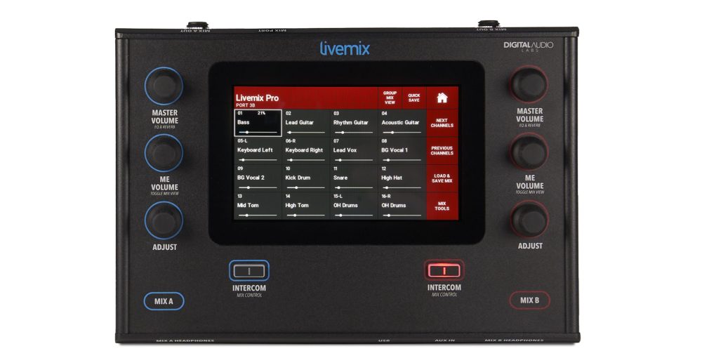 Livemix PRO DUO  personal mixer top red side mix