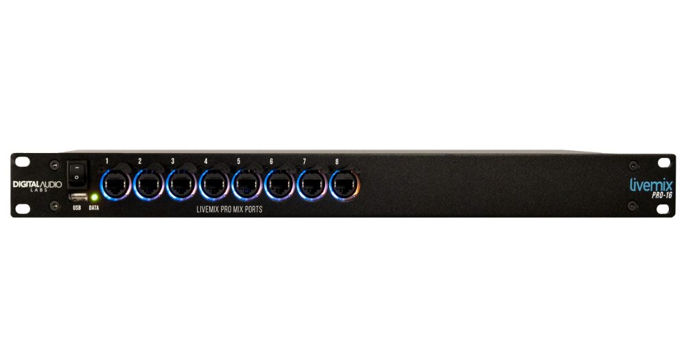 Livemix Pro-16 - personal monitor system distributor front panel power on