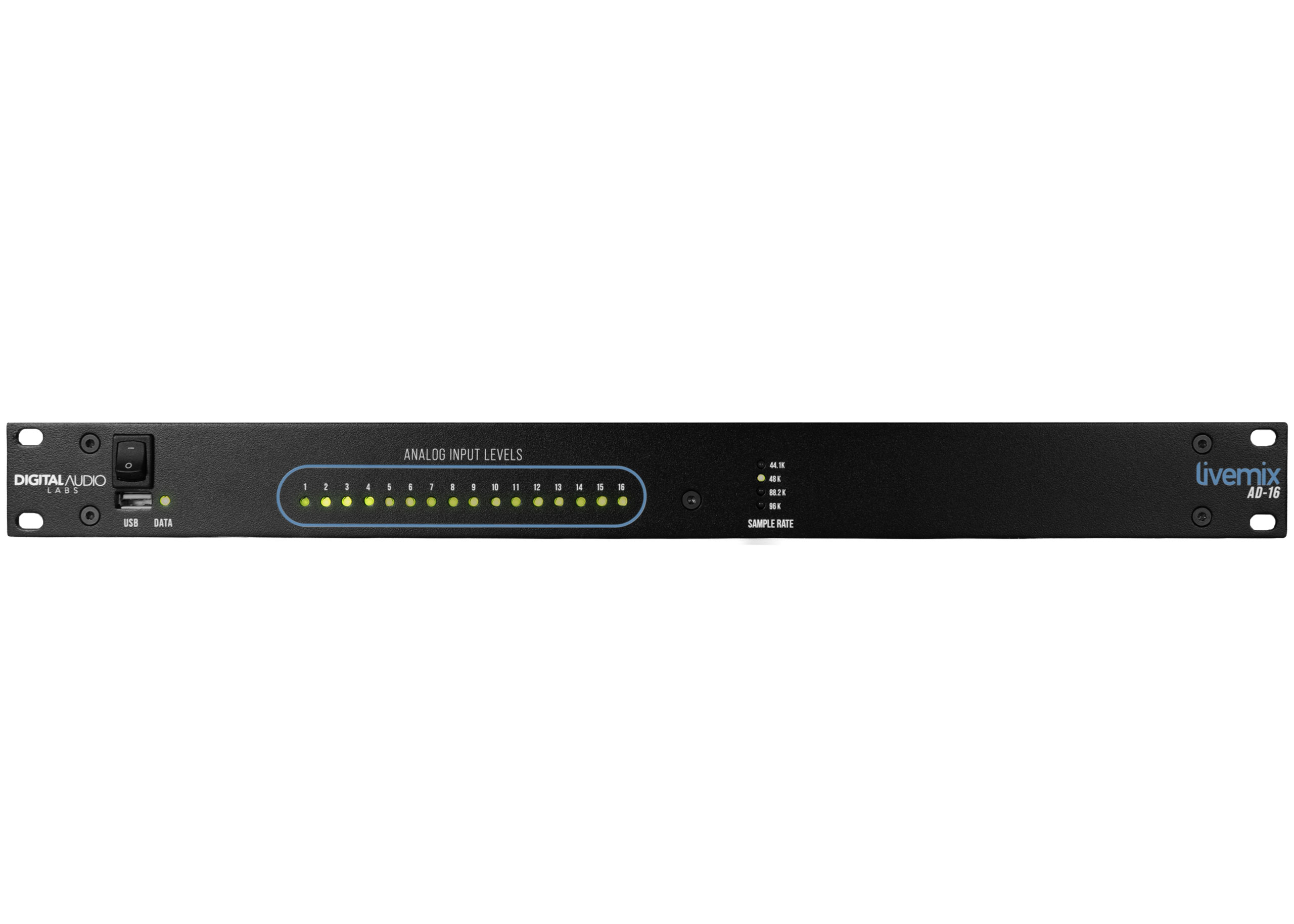 Livemix Pro AD-16 analog input for personal monitor system front panel
